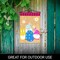 G128 Combo Pack Garden Flag Hanger 14IN & Garden Flag 3 Gnomes with Large Easter Egg 12x18IN Printed Double Sided Burlap Fabric